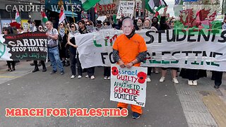 March for Palestine, Stop the genocide. St Mary Street Cardiff, Wales