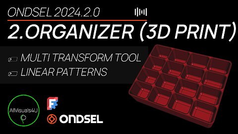 ⏱ TIMELAPSE 🗂 Ondsel Tutorial For Beginners - 3D Print Tool Organizer - 3D Printable Design - FreeCAD