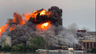 Power Plant Boiler House IMPLODED in Trenton, MI (WARNING: Loud Video)