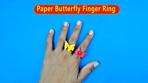 Origami Paper Butterfly Finger Ring/Easy Origami Paper Crafts