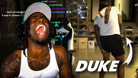 KAI CENET REACTS TO DUKE DENNIS CATCHES THE WORST CRAMP WHILE ON STREAM (FUNNY AF)