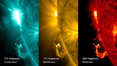 NASA, Short video showing the solar flare and subsequent prominence eruption and "arcade" of loops.