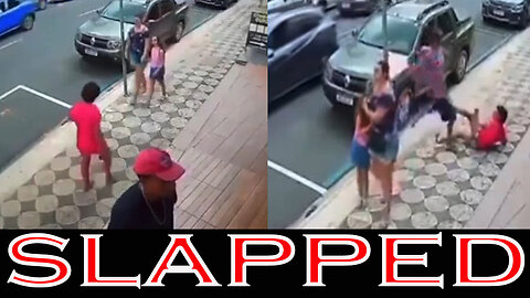 Woman Slaps Little Girl in The Face Then A MAN Beat the Woman Up