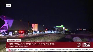 Minor injuries reported after crash involving semi-trucks along I-10 near Queen Creek Road