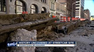 New streetcar crews unearth historic original streetcar lines