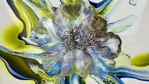 I Think I Made a Flower? - Acrylic Paint Pour Flower - Pour Painting Flowers Technique