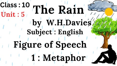 The Rain poem || william Henry Davies || Figure of speech || Metaphor || poem analysis