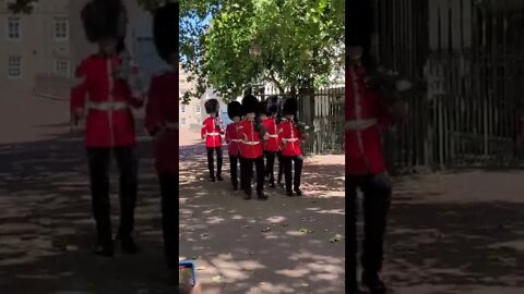 The Queen's Guards leaving Clarence house London #changingoftheguard