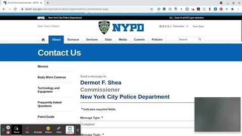 Email to the NYPD about the NYPD and their civilian team harassing me every day. May 17, 2021.