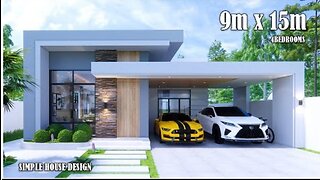 Modern House | Simple House Design | 9m x 15m with 4Bedrooms