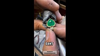 Hand made DIY heart shaped Colombian emerald & diamond bezel solitaire with accent pendant gold 18K
