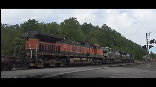 NS intermodal with BNSF power at the brick yard