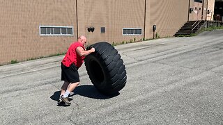 300 pound tire up hill