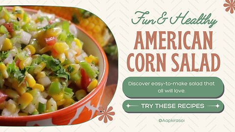 AMERICAN CORN SALAD | Healthy Tasty American Corn Salad |