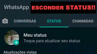 Esconder status do WhatsApp