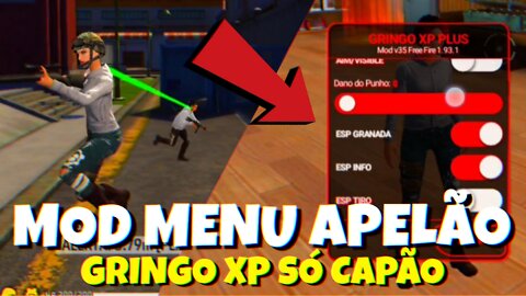 MOD MENU HACK GRINGO XP NO MAPA FREE FIRE (modo treinamento)