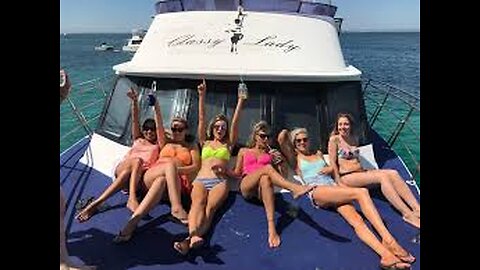 Drunk and happy people on boats and yachts relaxing after night out in Miami !!!