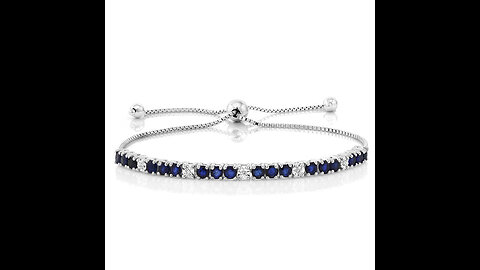 Gem Stone King 925 Sterling Silver Black Onyx and Diamond Greek Vine Tennis Bracelet For Women...