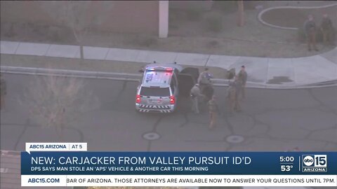 Person in custody after APS vehicle carjacked, pursuit with DPS