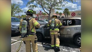 San Carlos Park Fire respond to parking lot fire