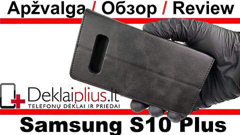 Dirbtinos odos dėklas su skyreliais - juodas Samsung S10 Plus