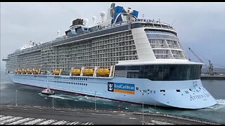 Anthem of the Seas departure with horn in Ponta Delgada Azores Portugal - 07.05.2023