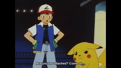 Pikachu doesn't want to fight with Misty (very cute)