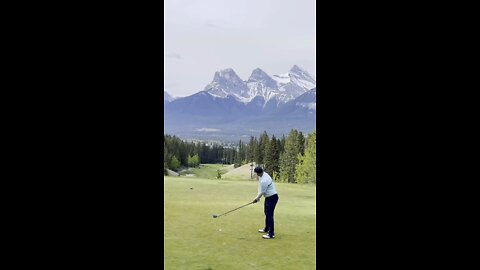 Golf Swing With An Epic Backdrop