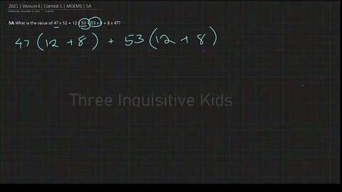 Math Olympiad for Elementary | 2021 | Division E | Contest 5 | MOEMS | 5A