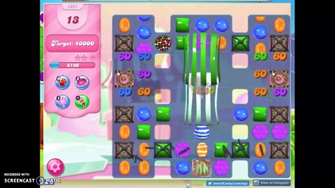 Candy Crush Level 1821 Audio Talkthrough, 1 Star 0 Boosters