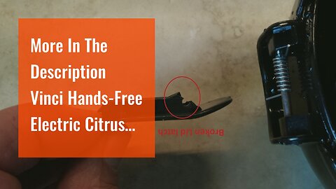 More In The Description Vinci Hands-Free Electric Citrus Juicer 1-Button Easy Press Lemon Lim...