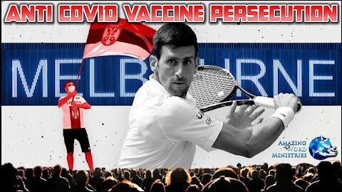 Tennis Novak Djokovic Anti Covid Vaccine Persecution. Store Fence Separates Vaxxed From Unvaccinated
