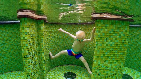Swimming in a Giant Green Bath