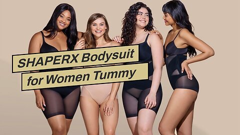 SHAPERX Bodysuit for Women Tummy Control Shapewear Mid-Thigh Seamless Full Body Shaper