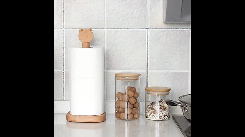 Wood Tissue Holder Kitchen Toilet Roll Paper Storage