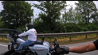 Riding a motorcycle