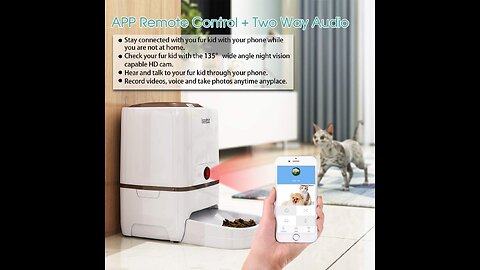 Iseebiz Automatic Pet Feeder with Camera, 6L App Control Smart Feeder Cat Dog Food Dispenser, 2...