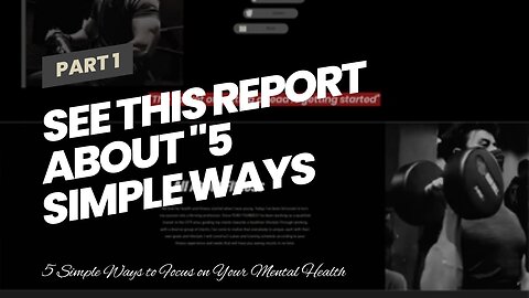 See This Report about "5 Simple Ways to Prioritize Your Mental Health"