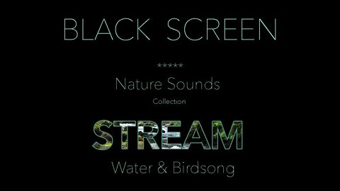 Mountain Forest Stream - Nature Sounds - Dark Black Screen for Sleeping and Relaxing