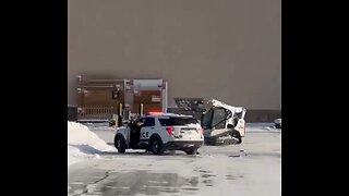 Lunatic Rams Skid Loader Into Cop Car