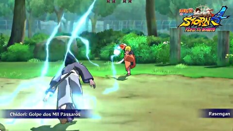 Sasuke Usa CHIDORI e Naruto revida com RASENGAN - Naruto Shippuden: Ultimate Ninja Storm 4