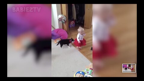 Baby With funny Dog