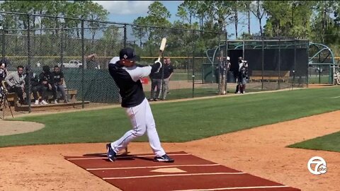 Tigers happy to be back on first full day of Spring Training workouts