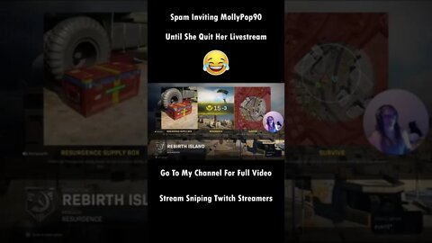 Spam Inviting MollyPop90 Til She Quits LOL! 😂 | #shorts #cod #trolling #codtrolling #streamsniping