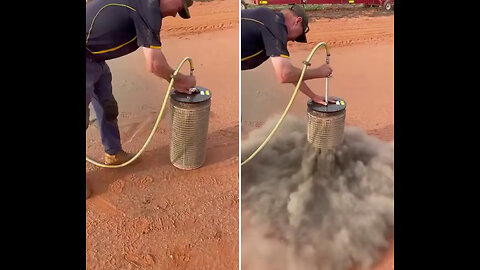 This dude cleaning an air filter