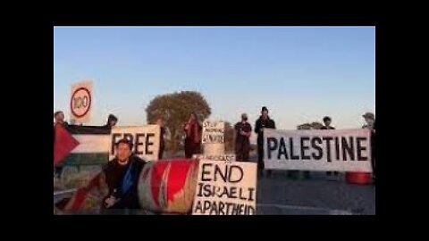 Pine Gap Blockade Demonstration Palestine Activism. US Military Black Ops Base in Australia