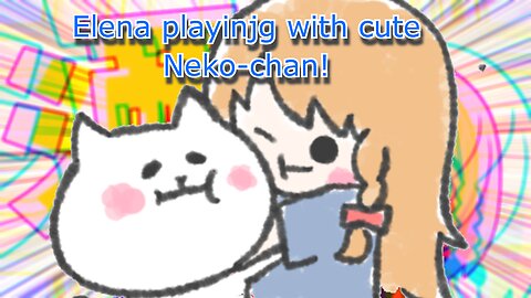 vtuber Elena Yunagi playing with beeg neko chan and fawning over it