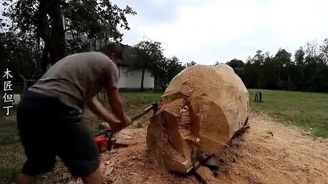 5small section, 2000 kg of giant wood, it is really beautiful after hand carving!