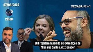 EUA rejeitaram pedido de extradição de Allan dos Santos, diz senador
