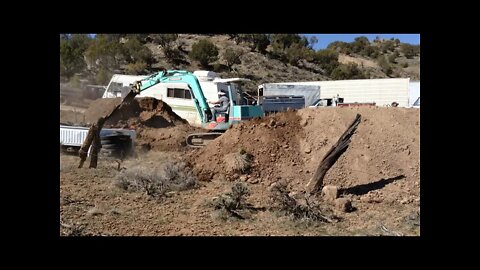 Yanmar YB 451 Excavator Moving a Berm #2